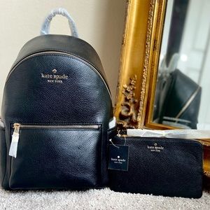Kate Spade Leather Backpack with Wallet.